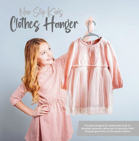 Utopia Home travel-friendly kids hangers fit diaper bag travel and hotel rooms.