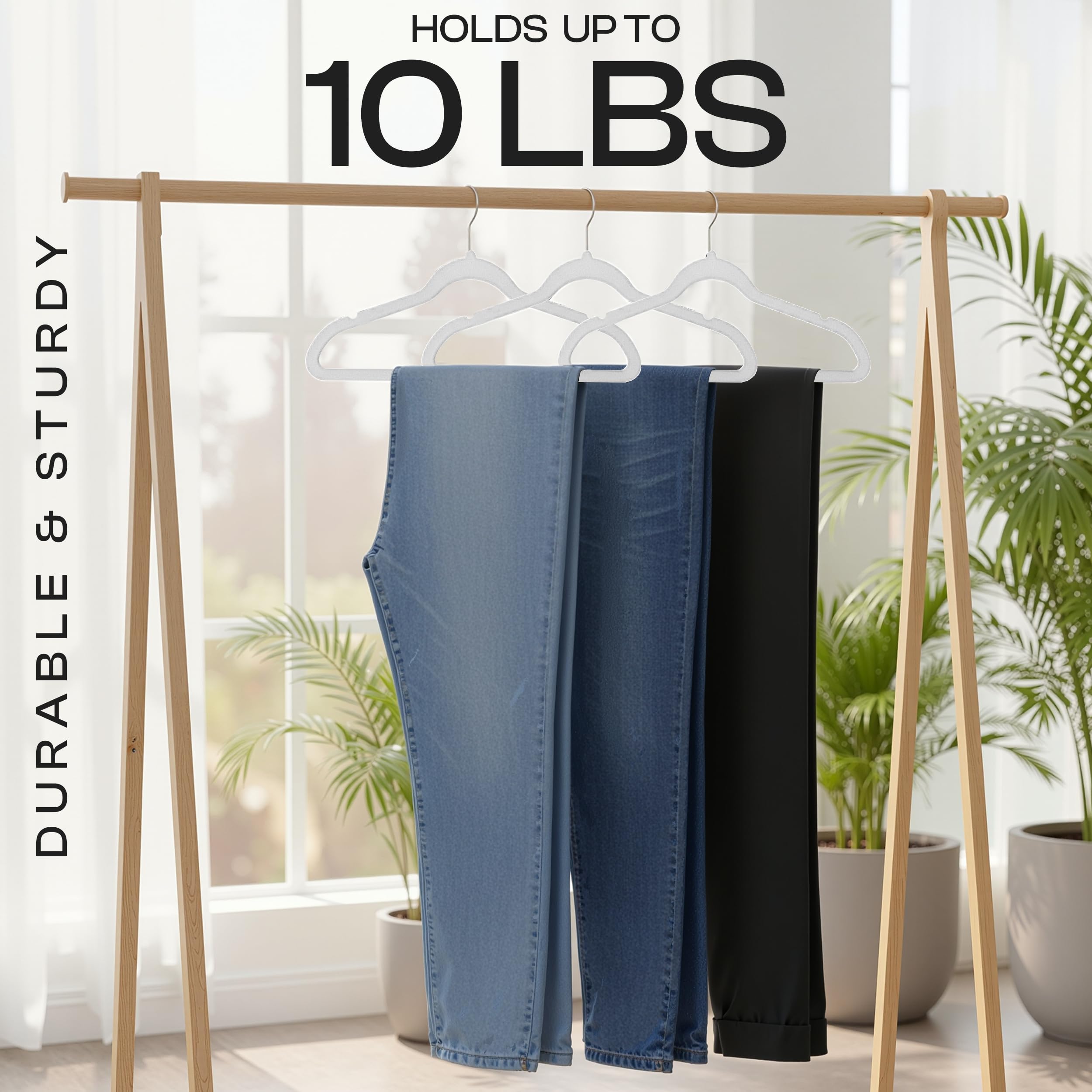 Utopia Home Velvet Hangers displaying 360 degree swivel hook for easy access