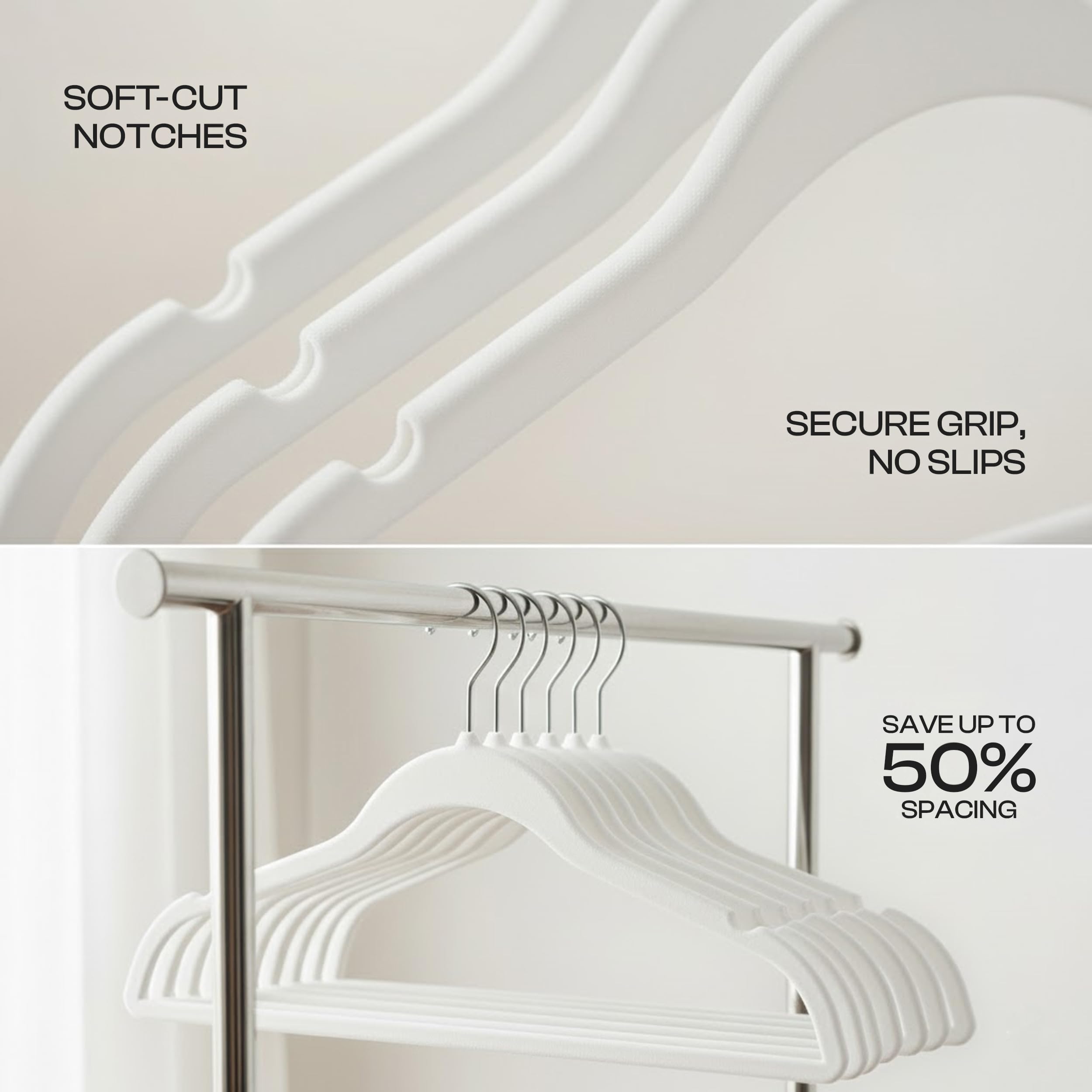 Utopia Home Velvet Hangers made from ABS with durable velvet finish