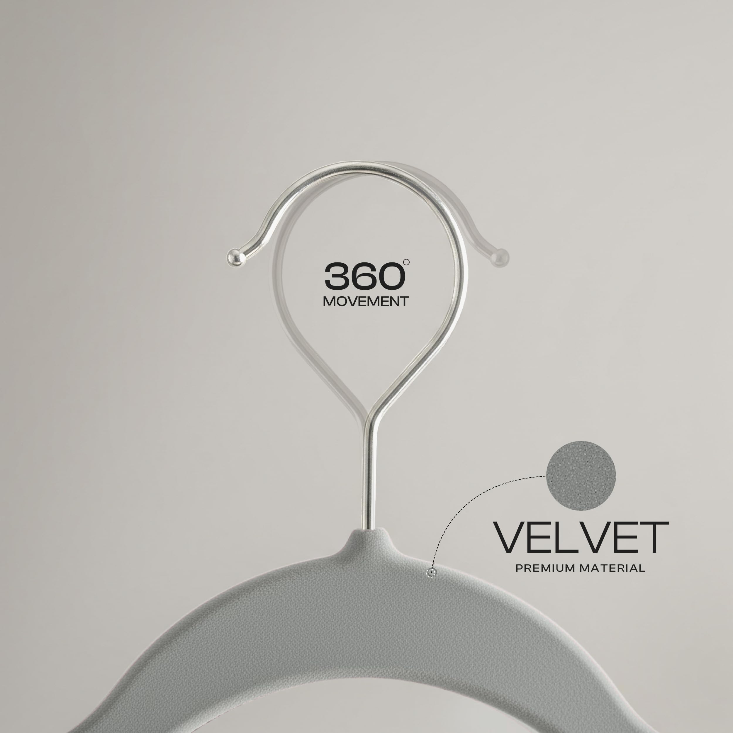 Utopia Home velvet hangers promote closet organization and easy garment access.