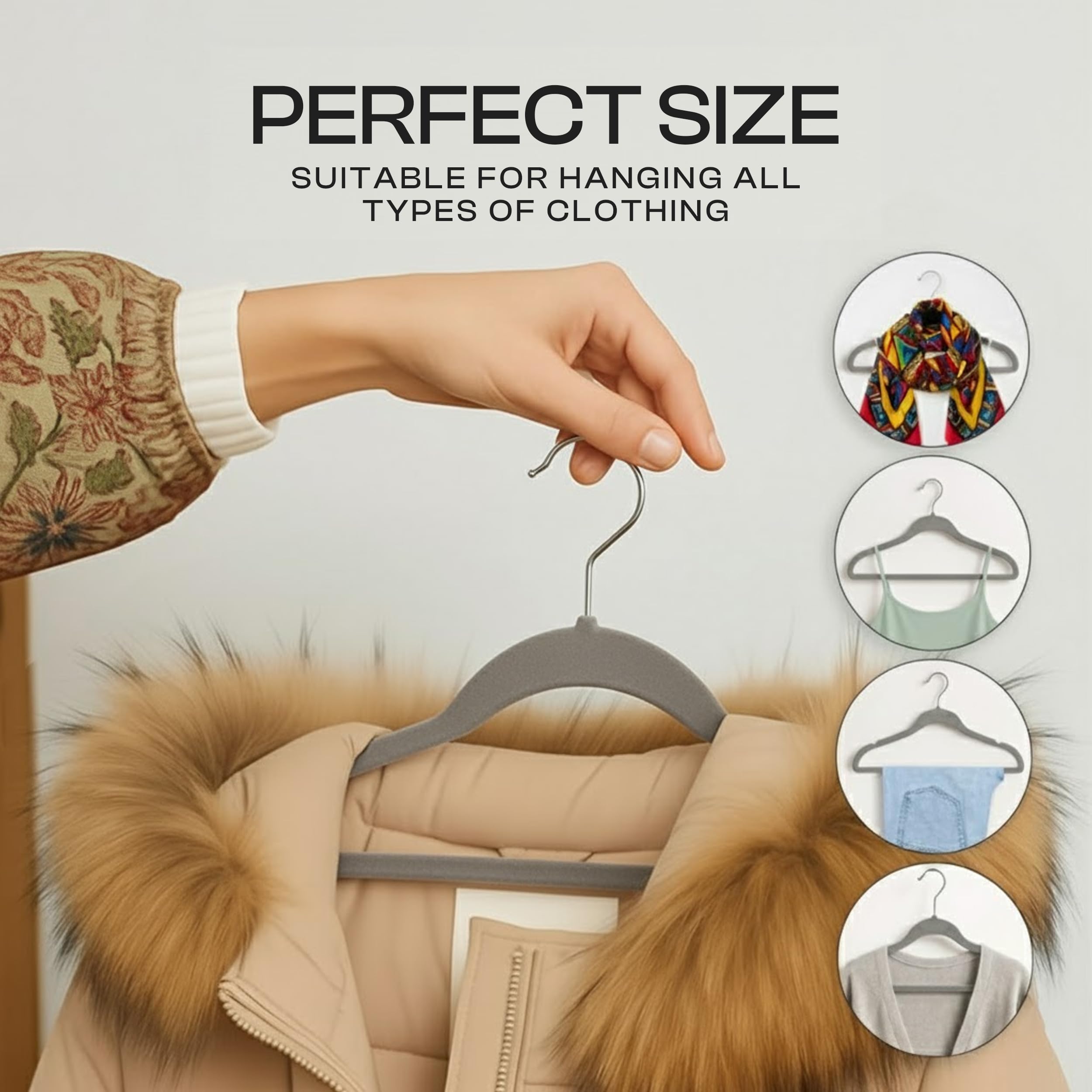Utopia Home velvet hangers with non-slip coating protect delicate fabrics.