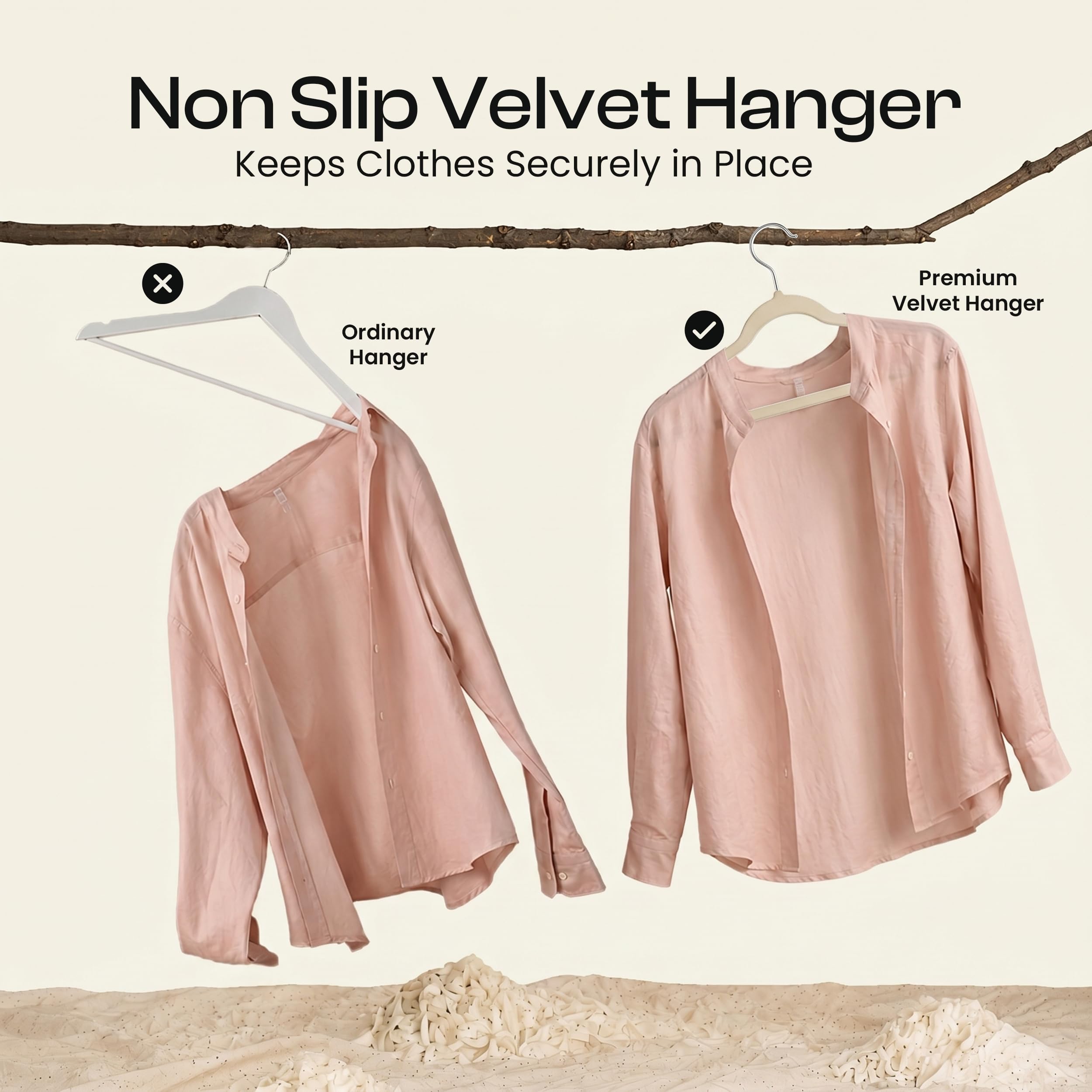 Utopia Home velvet hanger slim design saves closet space
