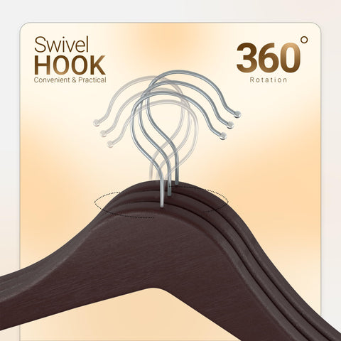 Utopia Home non-slip wooden hanger design prevents slips and creases on delicate fabrics.