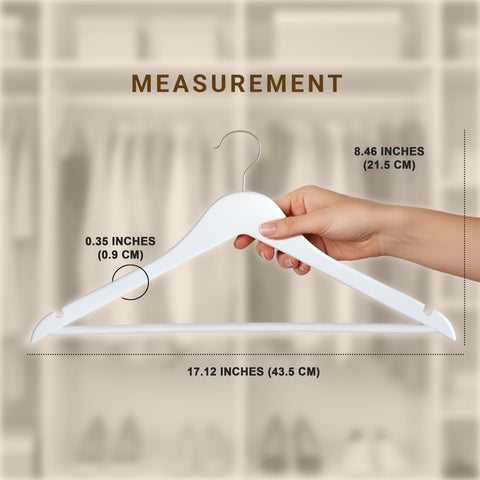 Utopia Home wooden hangers with 360-degree hook for easy access.