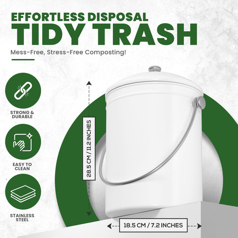 Utopia Kitchen bin shown for easy cleaning with warm soap solution