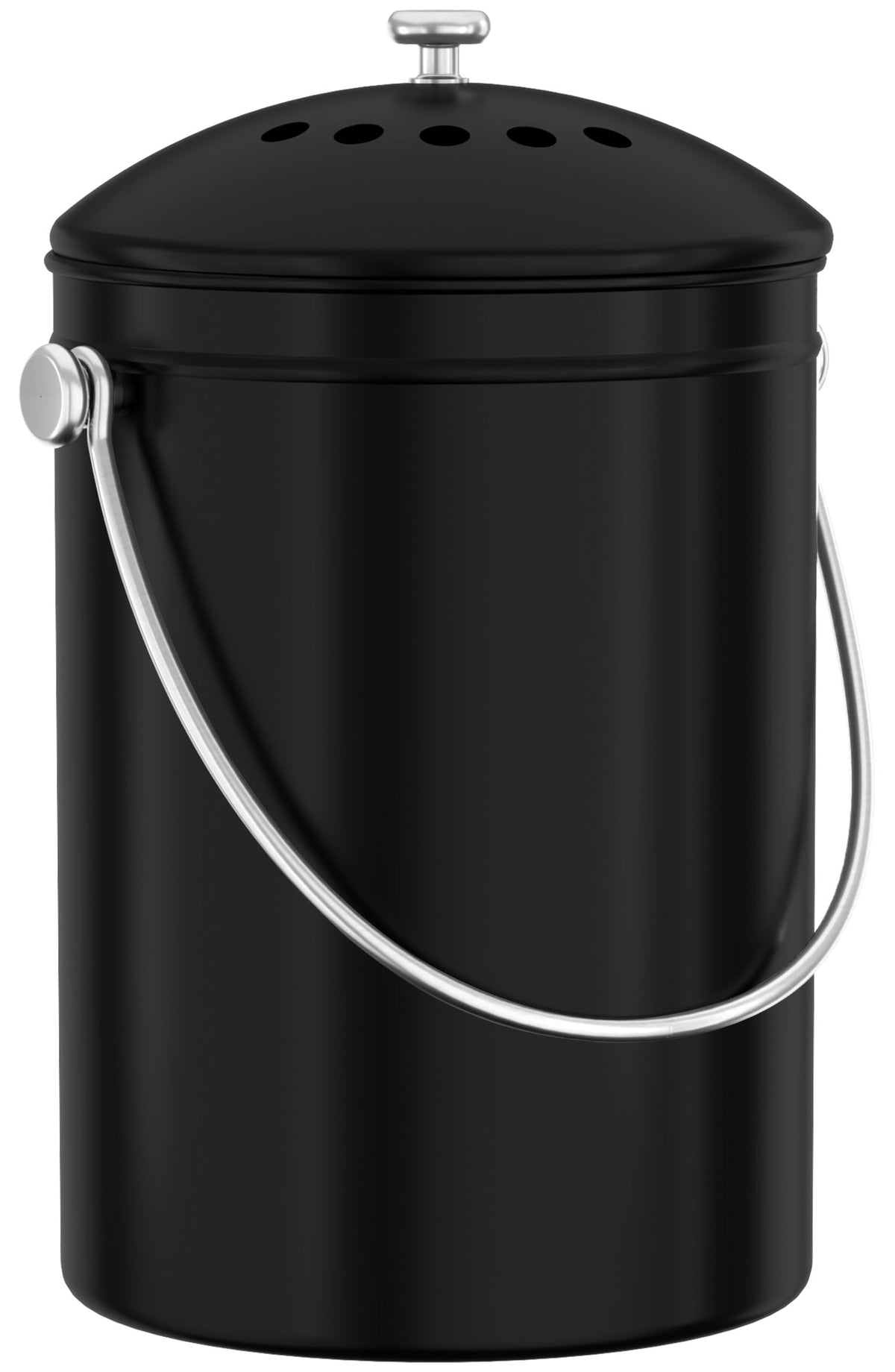 Utopia Kitchen compost bin on countertop with sleek finish for convenient weekly scraps.