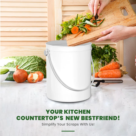 Utopia Kitchen sleek, modern compost bin design enhances kitchen style