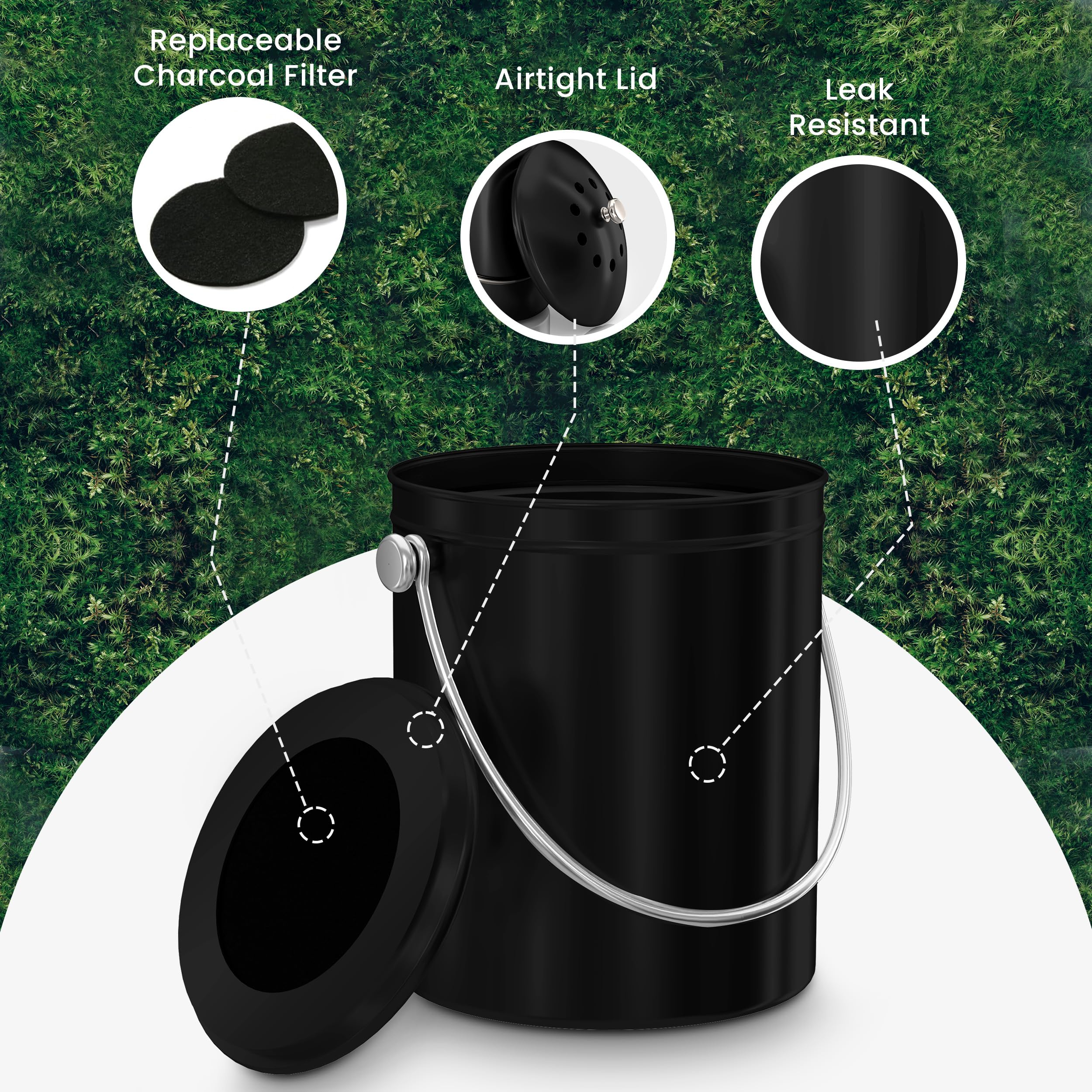 Utopia Kitchen easy cleaning with warm soapy water for bin and filter.