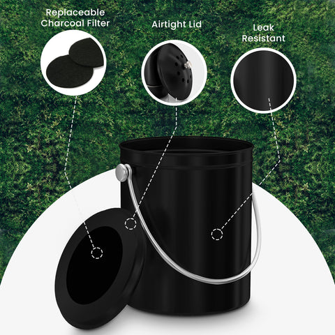 Utopia Kitchen easy cleaning with warm soapy water for bin and filter.