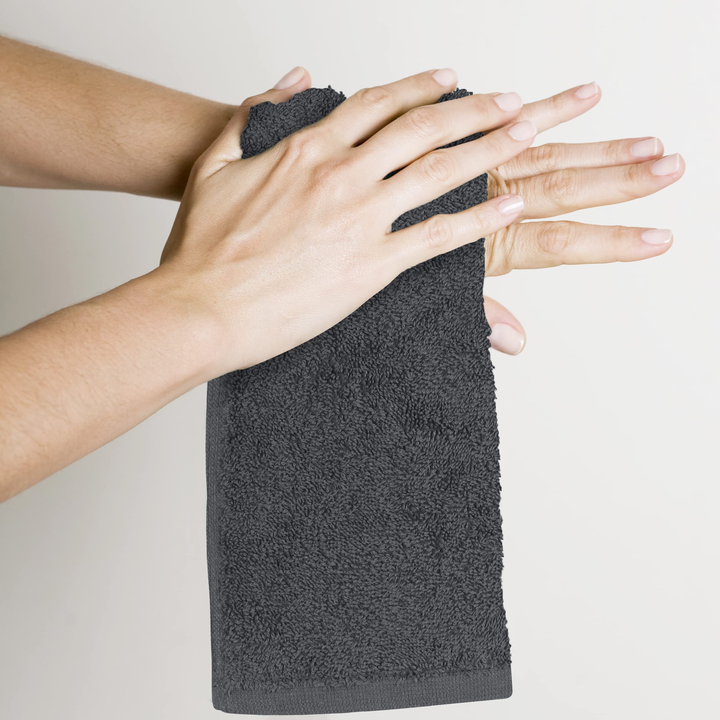Utopia Towels 100% ring spun cotton texture, plush and absorbent.