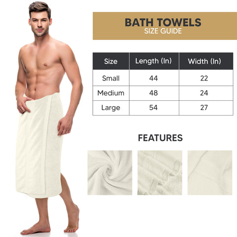 Utopia Towels ivory 27x54 inch bath towels, large coverage for full-body drying