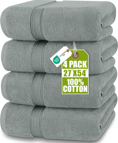 Utopia Towels 4-pack premium bath towels in 27x54 inches for daily use.