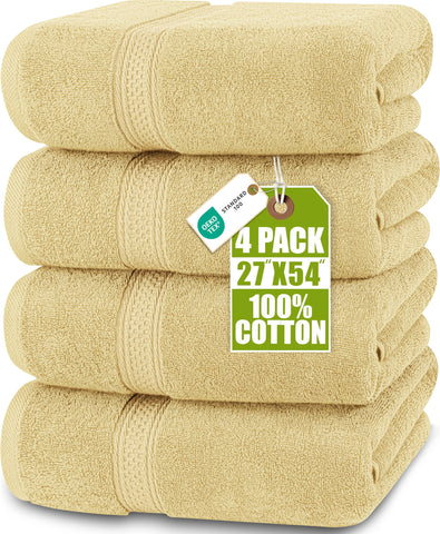 Utopia Towels 4Pack bath towels folded for everyday absorbency and soft comfort