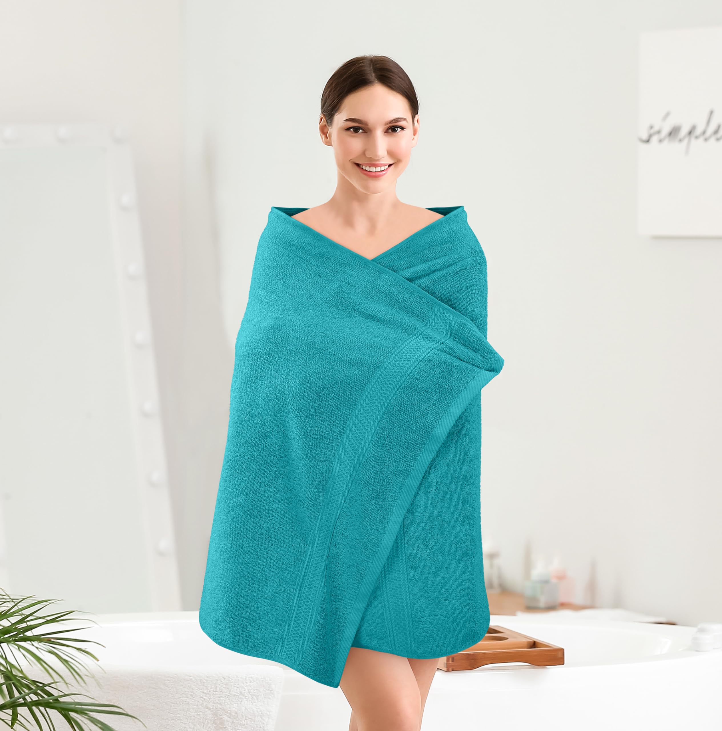 Utopia Towels 4 Pack poolside illustrating high absorbency after swimming.