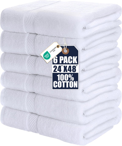 Utopia Towels 6-pack bath towels, front view, soft and absorbent for daily use.