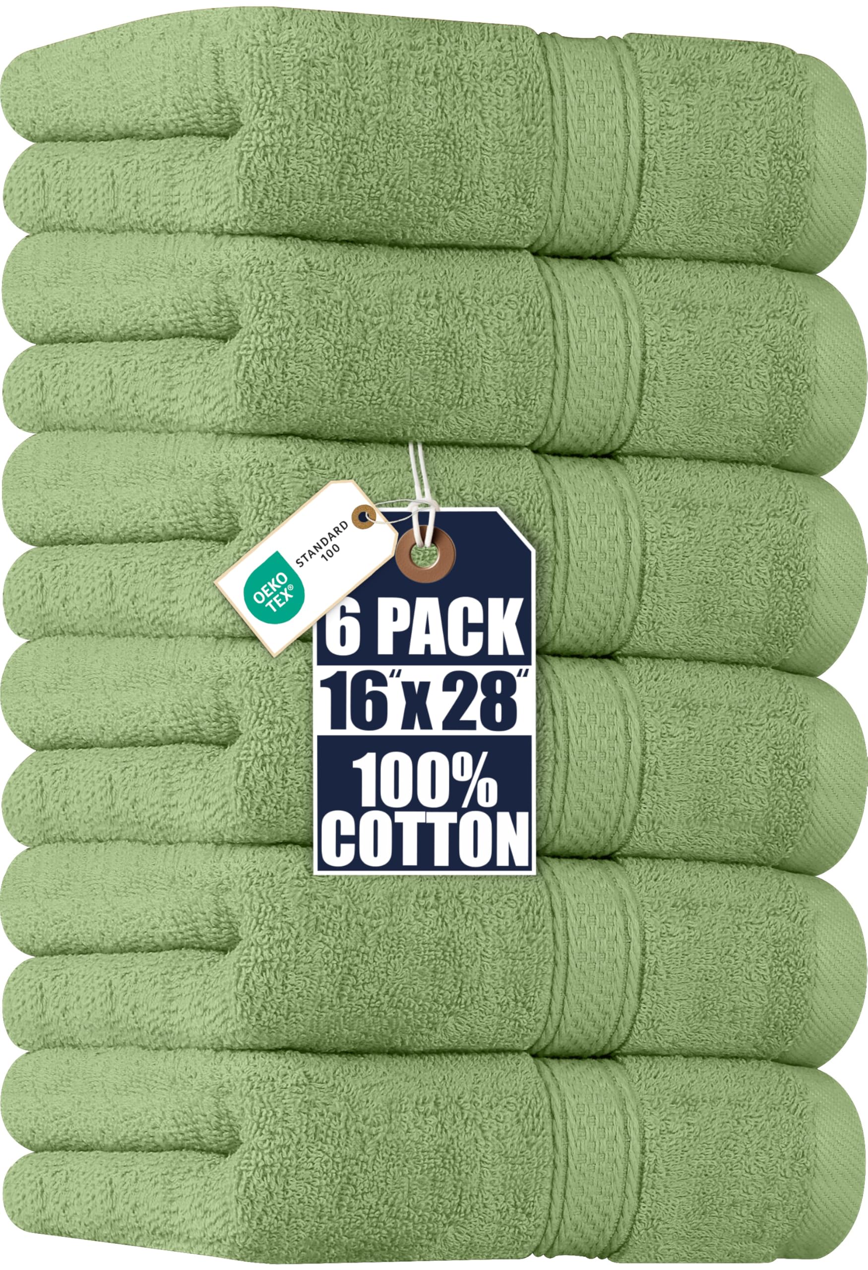 Utopia Towels 6-piece hand towel set 16x28 with premium softness for daily use.