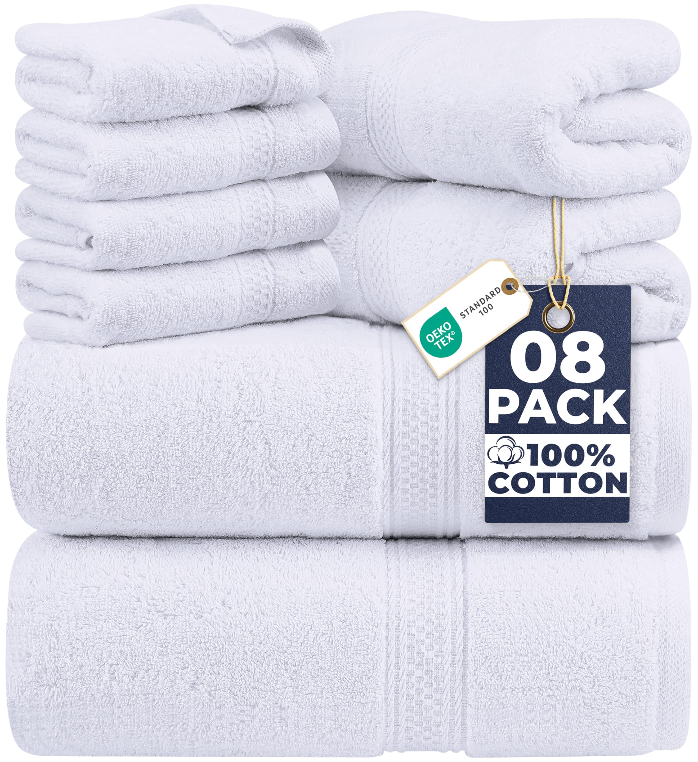 Utopia Towels 8-Piece Luxury Set displayed for a spa-like bathroom upgrade