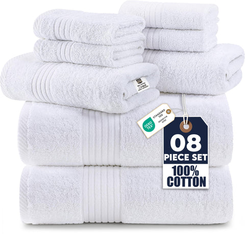 Utopia Towels 8-piece premium set packaging, ready to upgrade your bathroom routine.