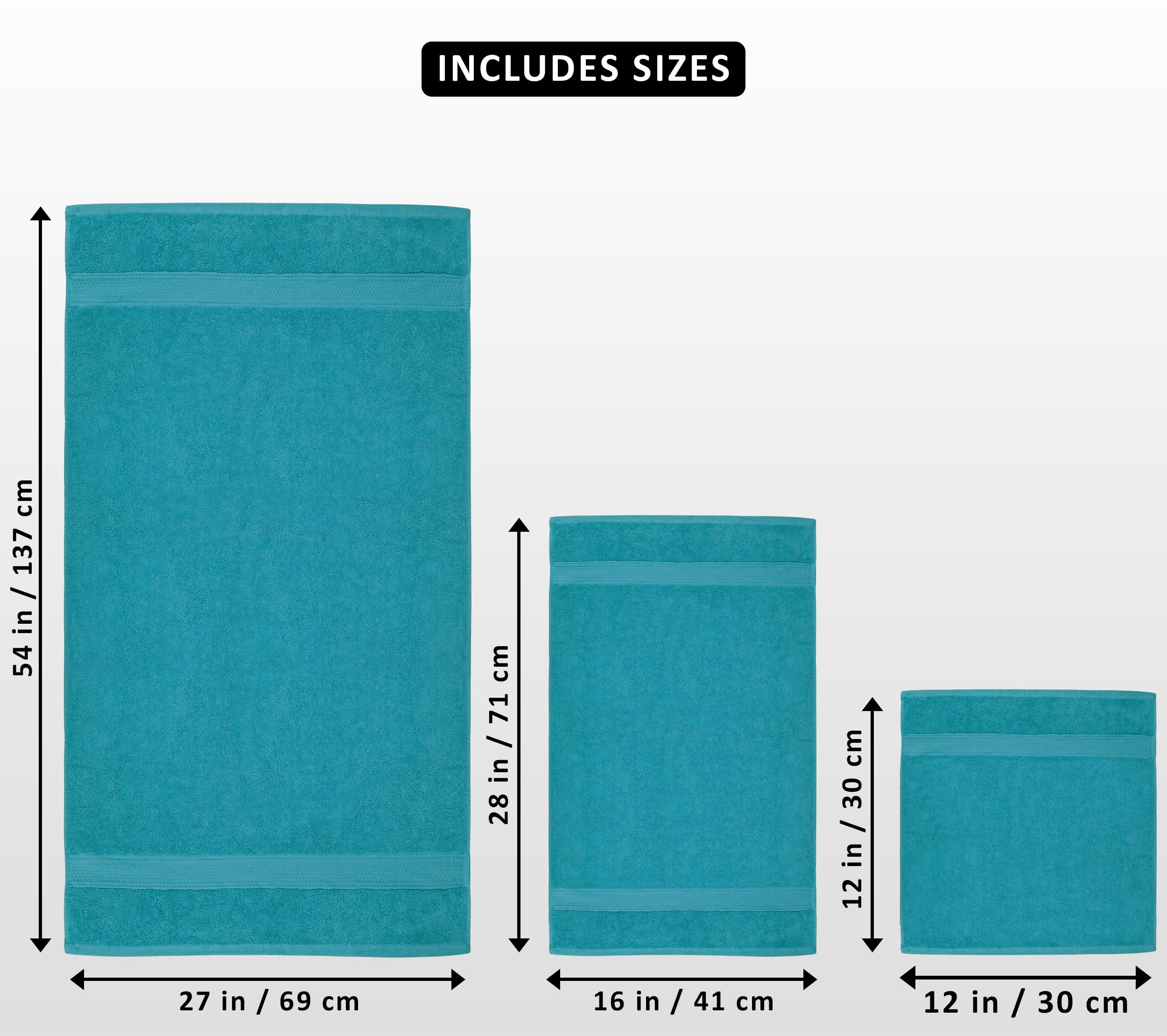 Utopia Towels 8-piece bath towel folded teal showcases luxe softness