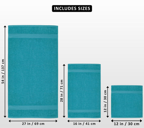 Utopia Towels 8-piece bath towel folded teal showcases luxe softness