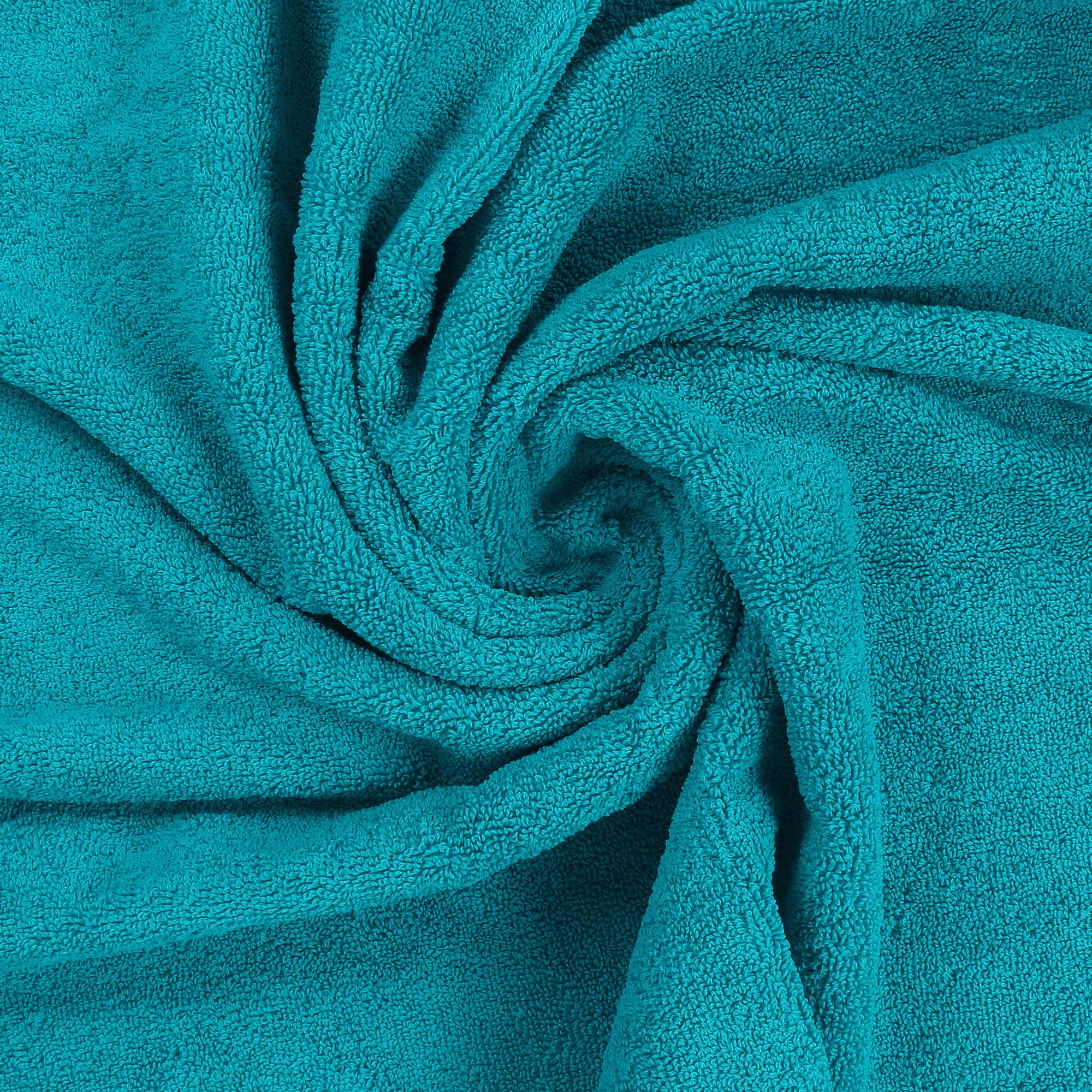 Utopia Towels bathroom scene teal set evokes spa-like routine