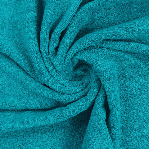 Utopia Towels bathroom scene teal set evokes spa-like routine
