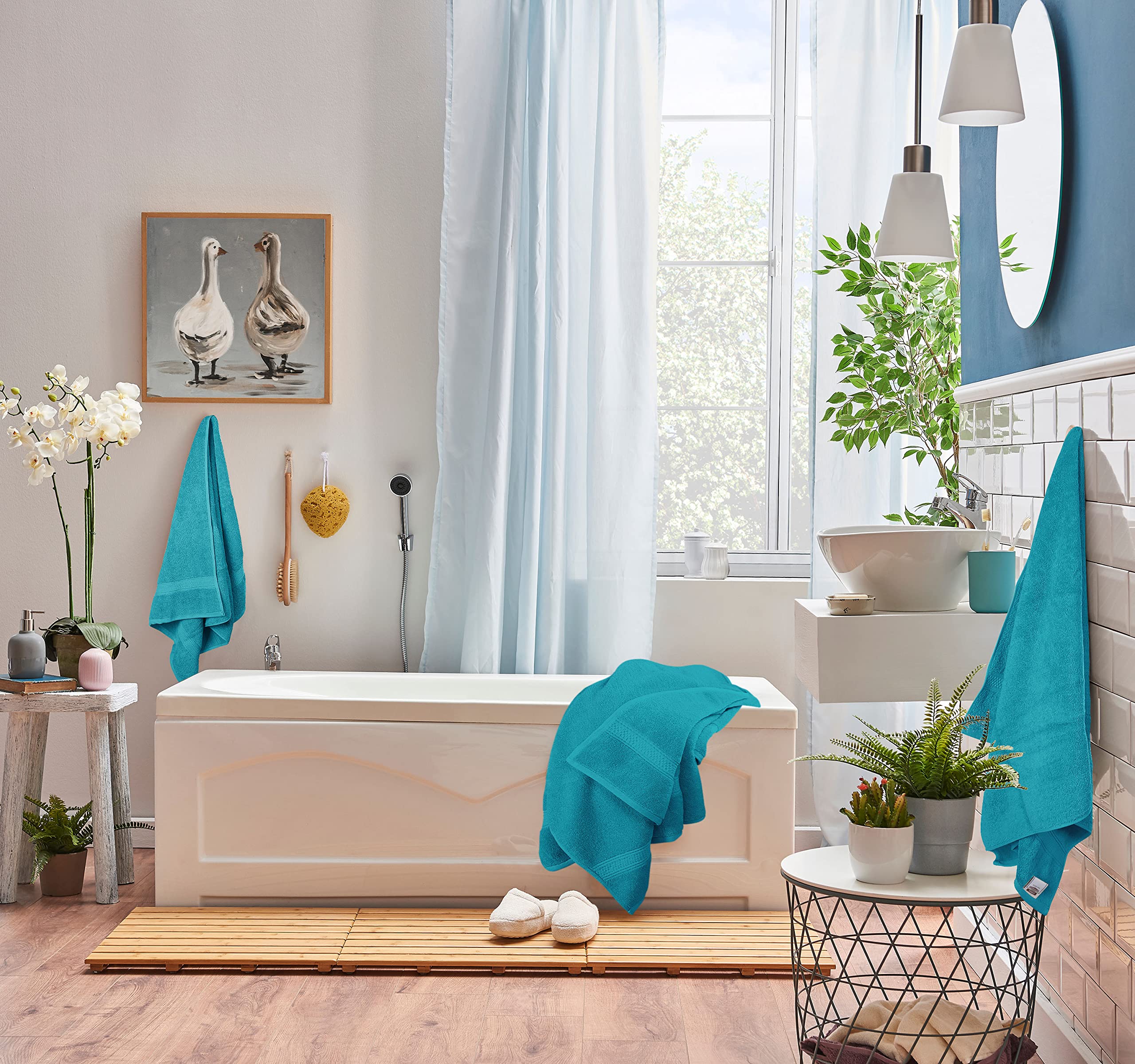 Utopia Towels 8-piece washcloth 12x12 teal soft skin-friendly texture