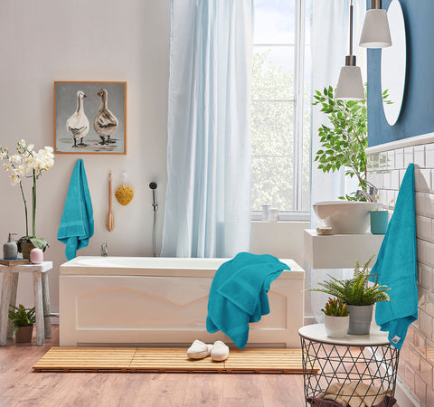 Utopia Towels 8-piece washcloth 12x12 teal soft skin-friendly texture