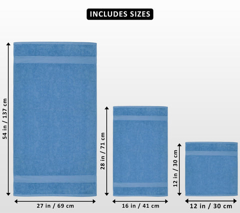 Utopia Towels 8pc hand towels electric blue, quick dry and plush for hands and face