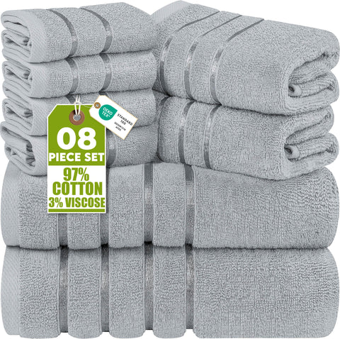 Utopia Towels 8pc luxury set shown for daily spa-like comfort.