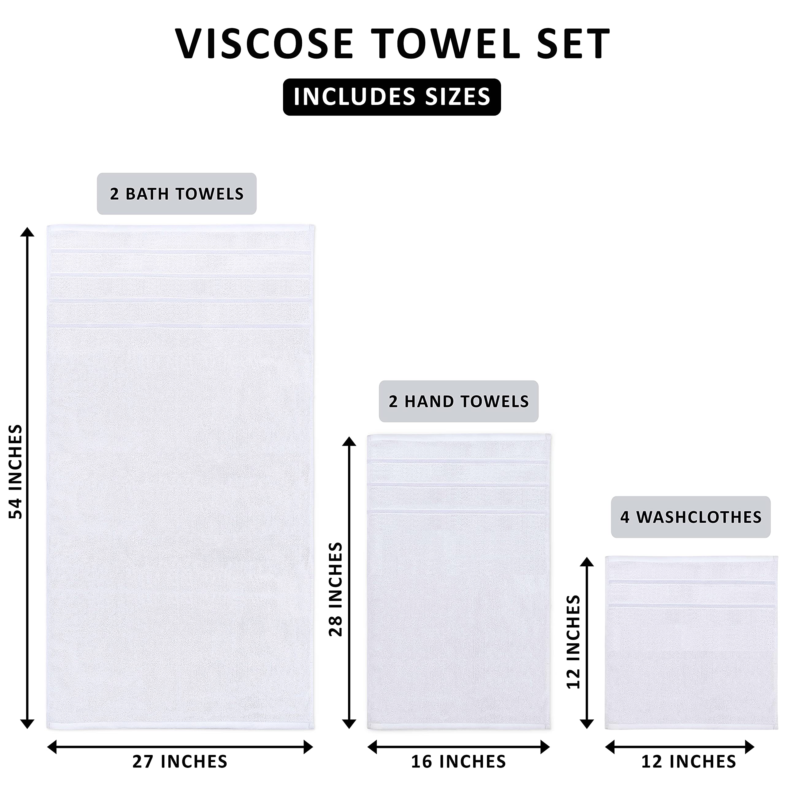 Utopia Towels 8-Piece hand towel 16x28 quick-drying daily use.