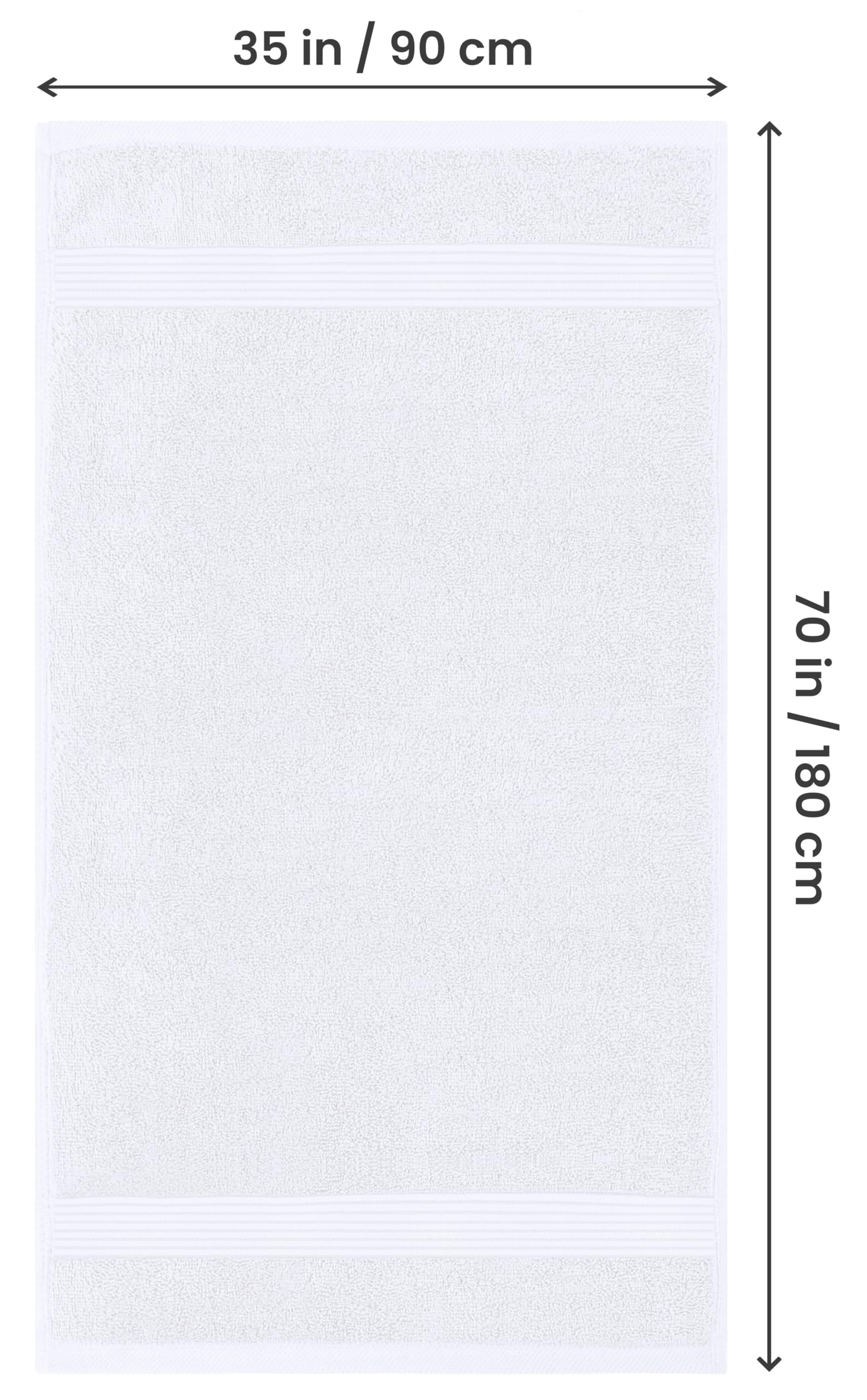 Utopia Towels two-pack packaging shows value and convenience in white.