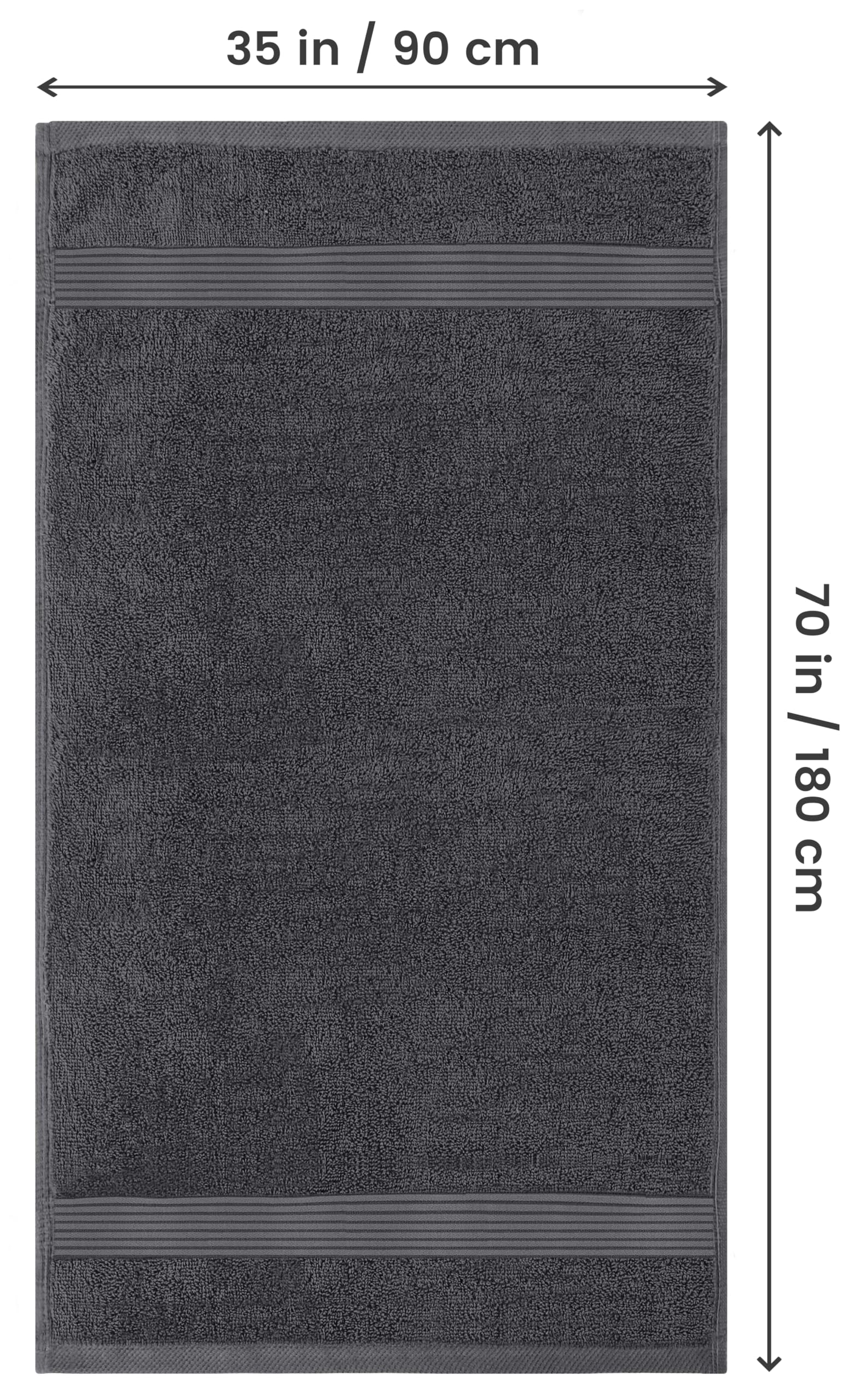 Utopia Towels large 35x70 wrap demonstrates generous size for drying and lounging.