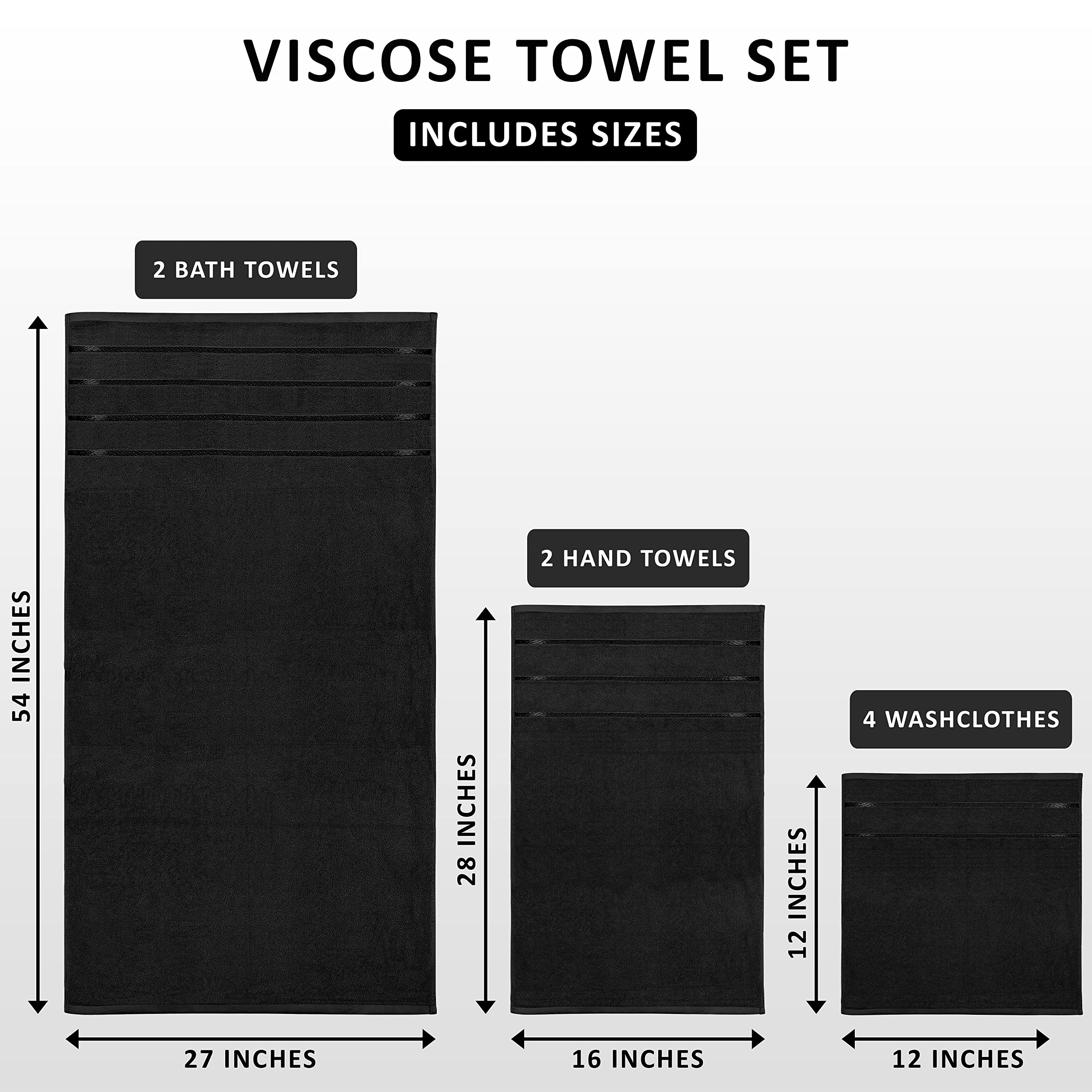 Utopia Towels bath towel 27x54 black folded, showcasing softness and fast drying.