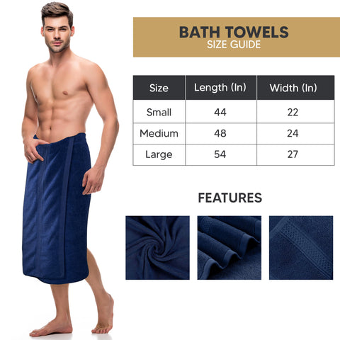 Utopia Towels navy bath towel, 27 by 54 inches, ideal for full-body drying.