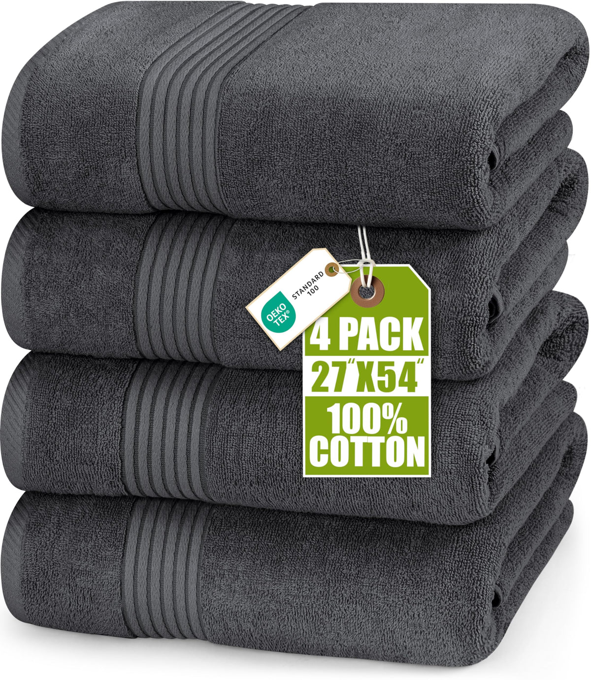 Utopia Towels bath towel set 27x54 in grey, plush and quick-drying for daily use.