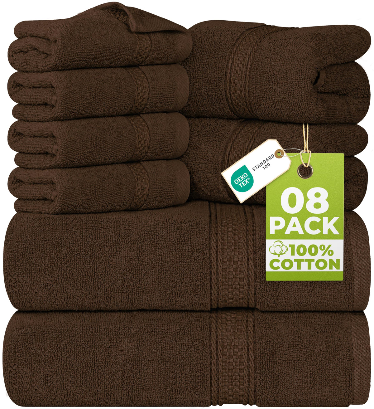 Utopia Towels bath towels brown close-up, plush and absorbent for post-shower use.