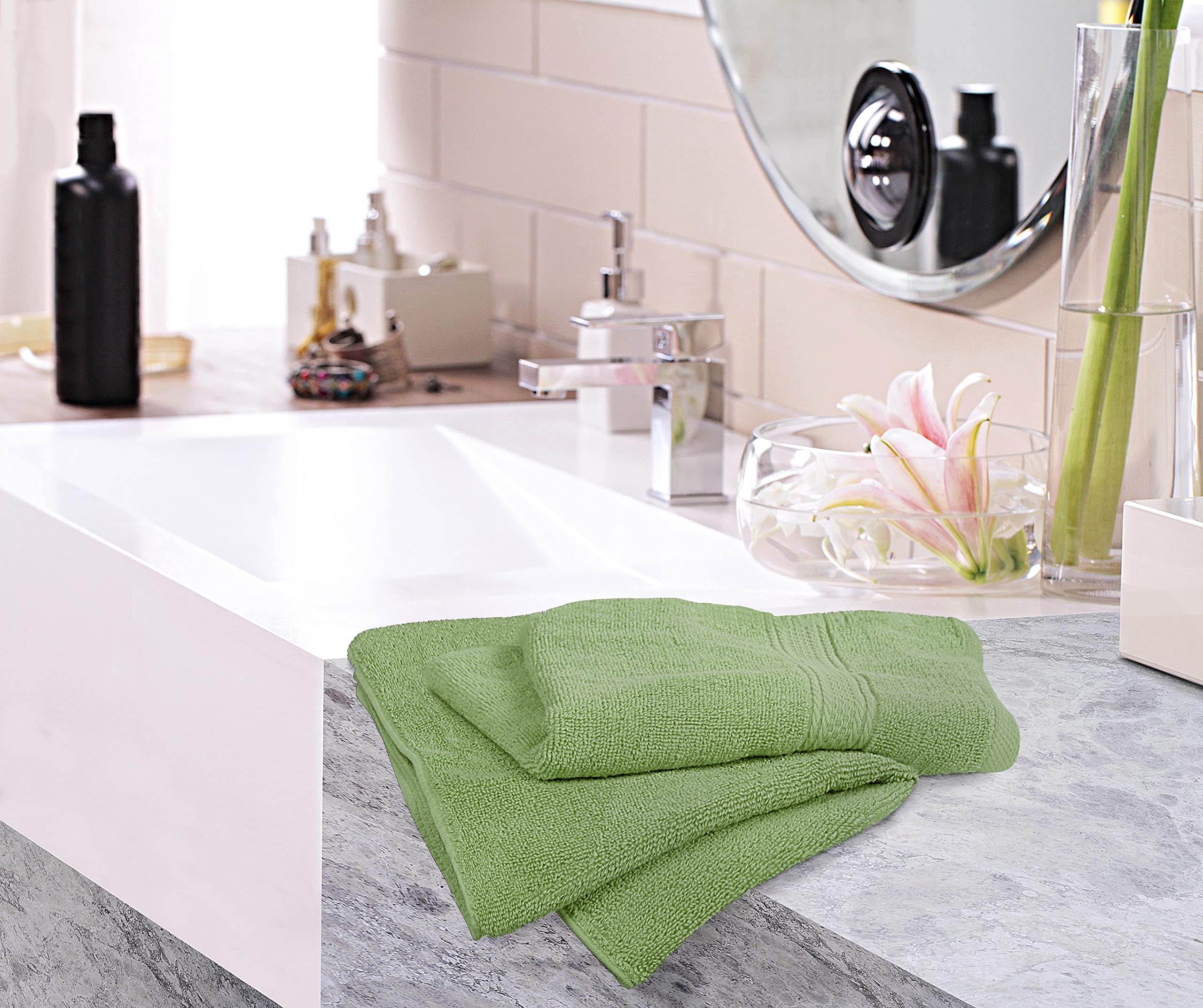 Utopia Towels ideal for hotel, spa, or home bathroom setup.