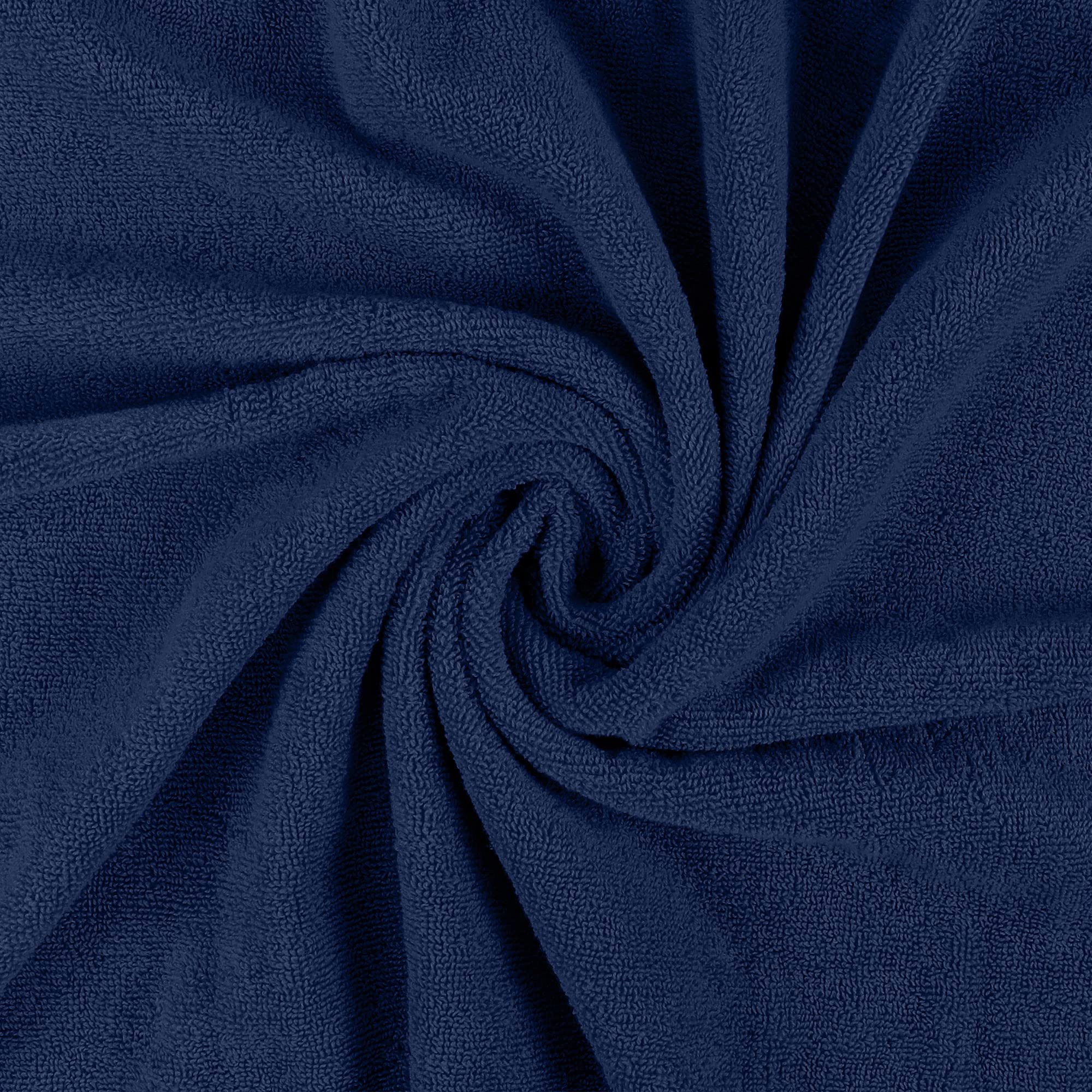 Absorbent Utopia Towels navy bathsheet demonstrates quick drying after shower