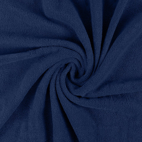 Absorbent Utopia Towels navy bathsheet demonstrates quick drying after shower