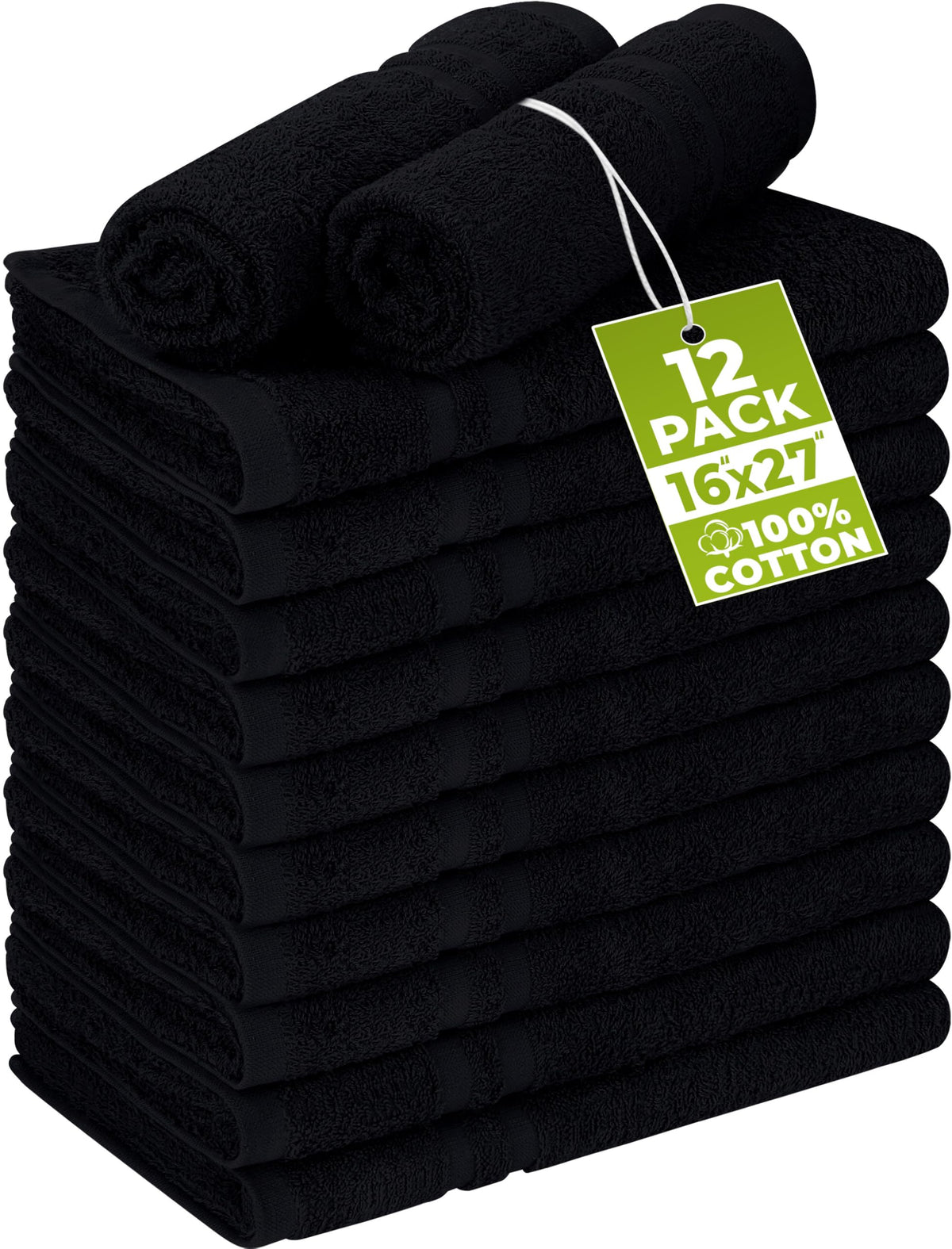 Utopia Towels bleach-proof salon towel in black, 16x27, durable color treatment sessions.