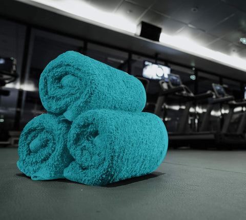 Utopia Towels care tips suggest gentle laundering for best turquoise shade.