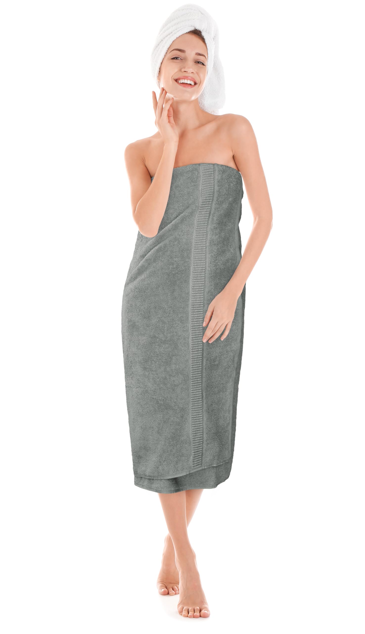Utopia Towels cool grey tone on a rack for modern bathroom styling