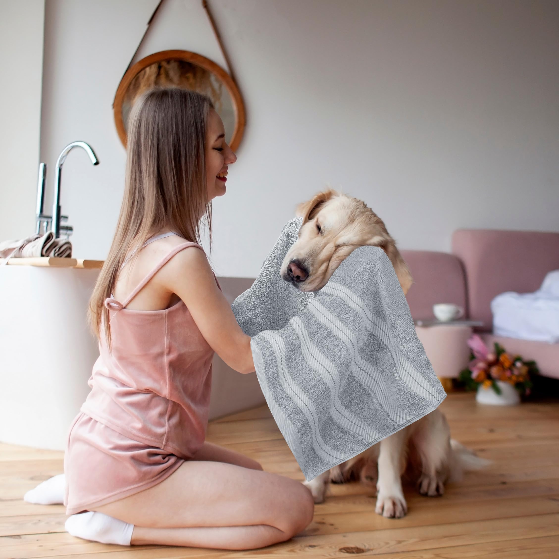 Utopia Towels cool grey finish adds modern style to any bathroom.