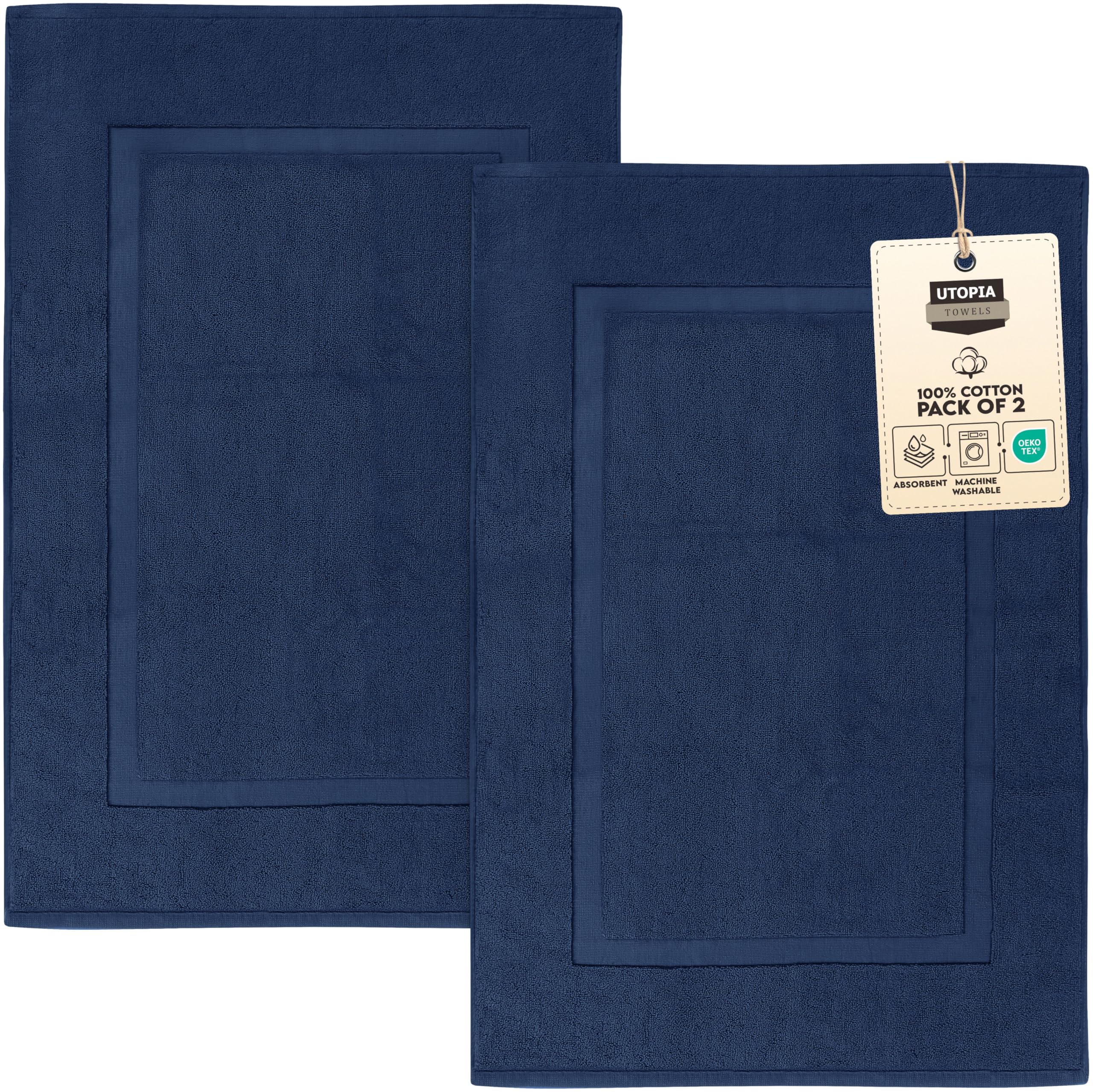 Utopia Towels cotton banded rug navy 21x34 plush absorbent bath mat