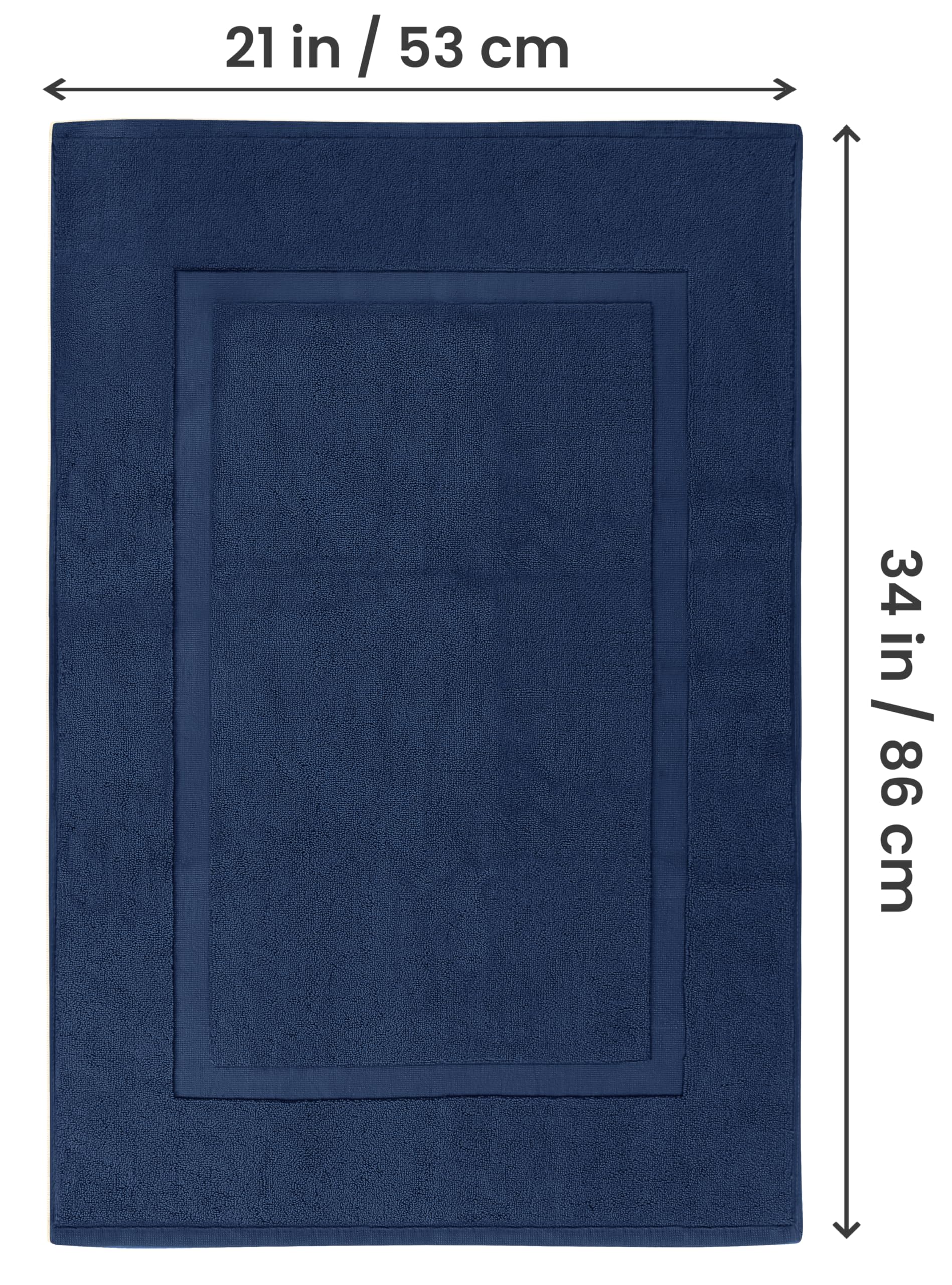 Utopia Towels navy rug texture close-up showing soft ring-spun cotton