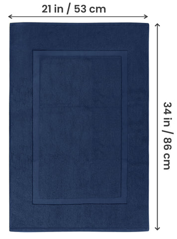 Utopia Towels navy rug texture close-up showing soft ring-spun cotton