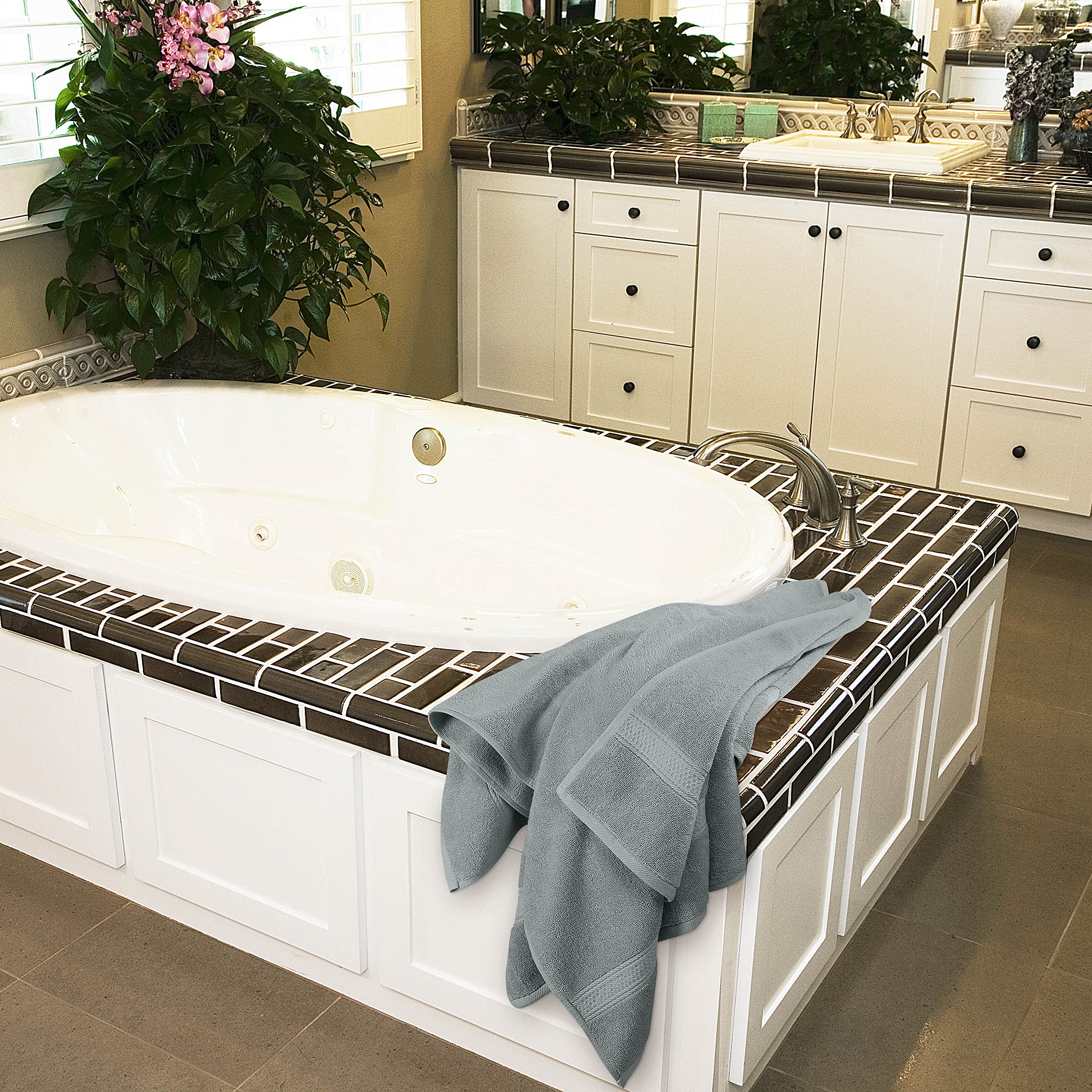 Utopia Towels easy-care tips: machine wash warm and dry on low.