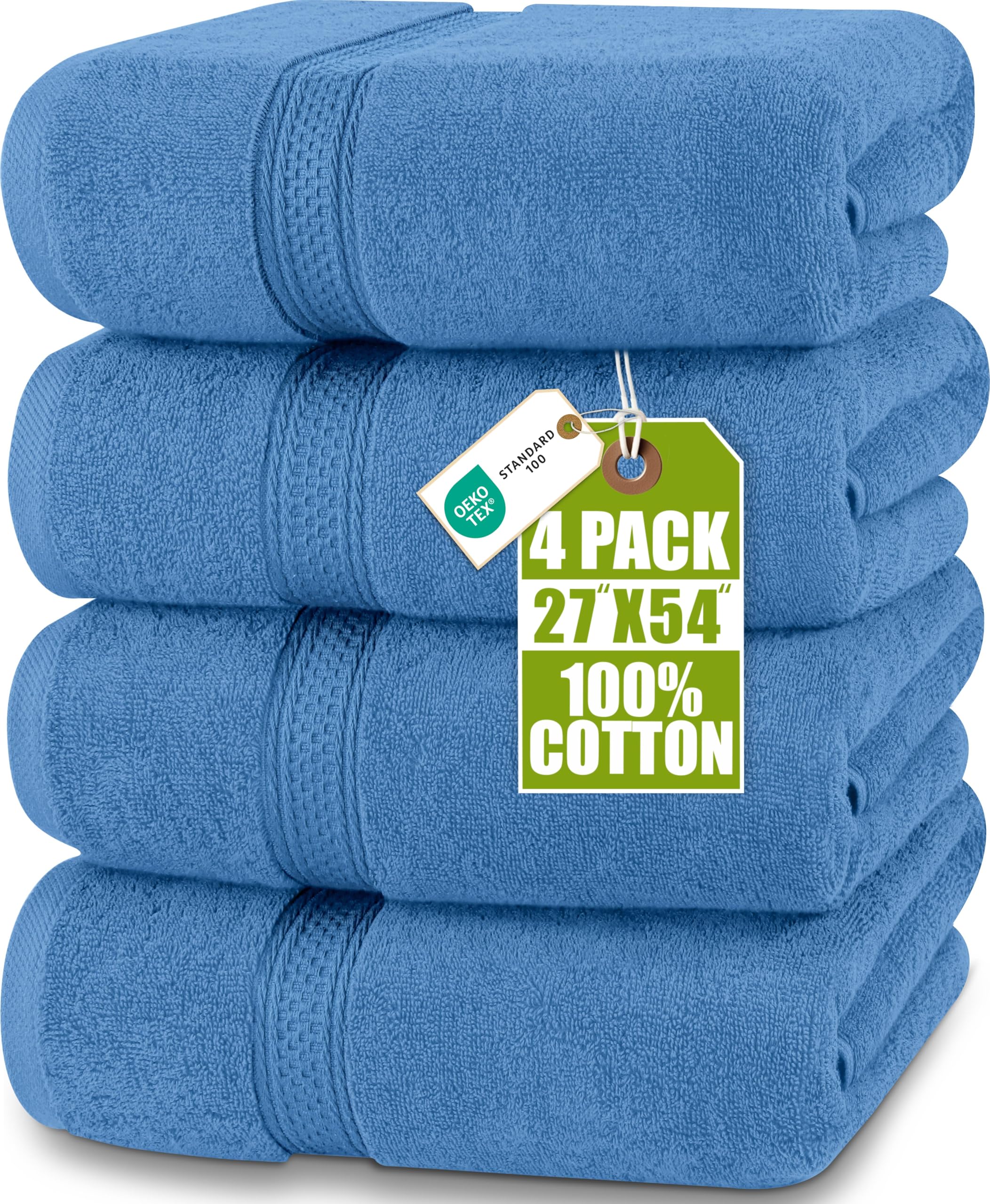 Utopia Towels electric blue bath towel 27x54, highly absorbent and fast-drying.