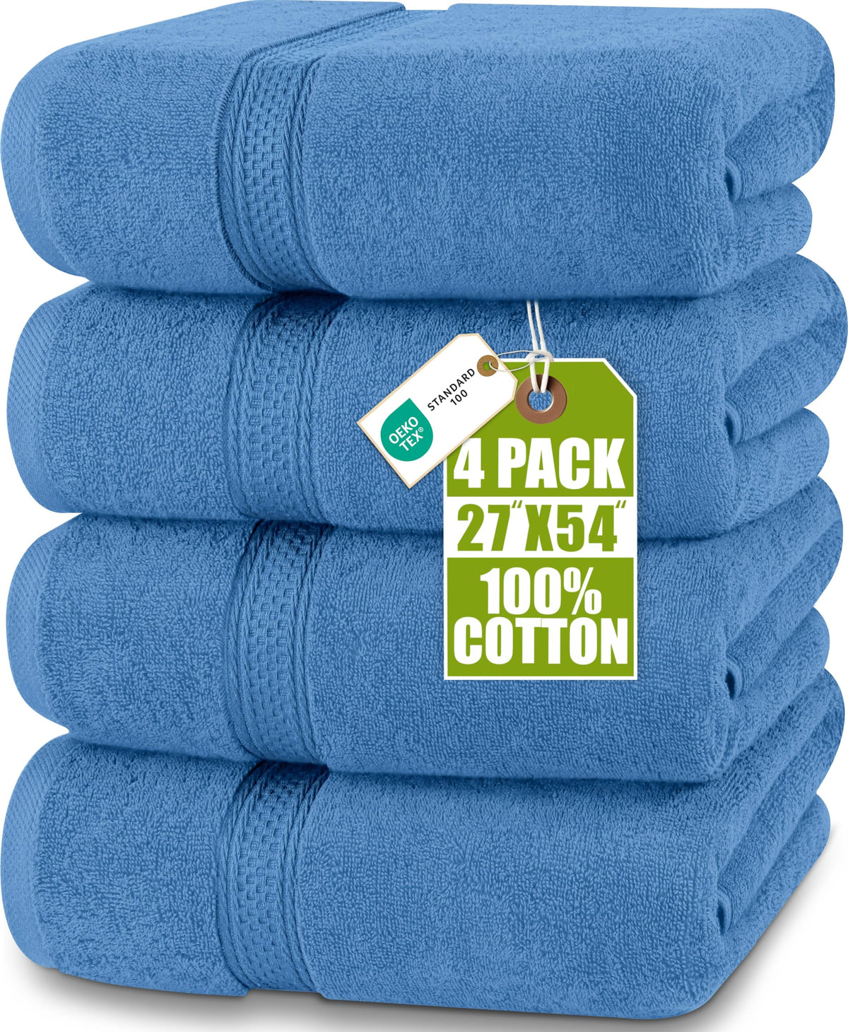 Utopia Towels electric blue bath towel 27x54, highly absorbent and fast-drying.